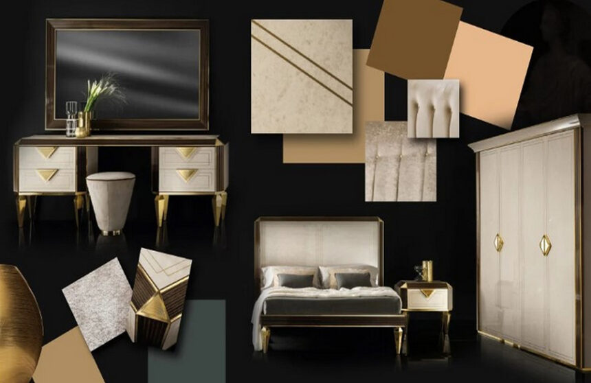 Contemporary Bedroom Moodboards: The Diamante Collection